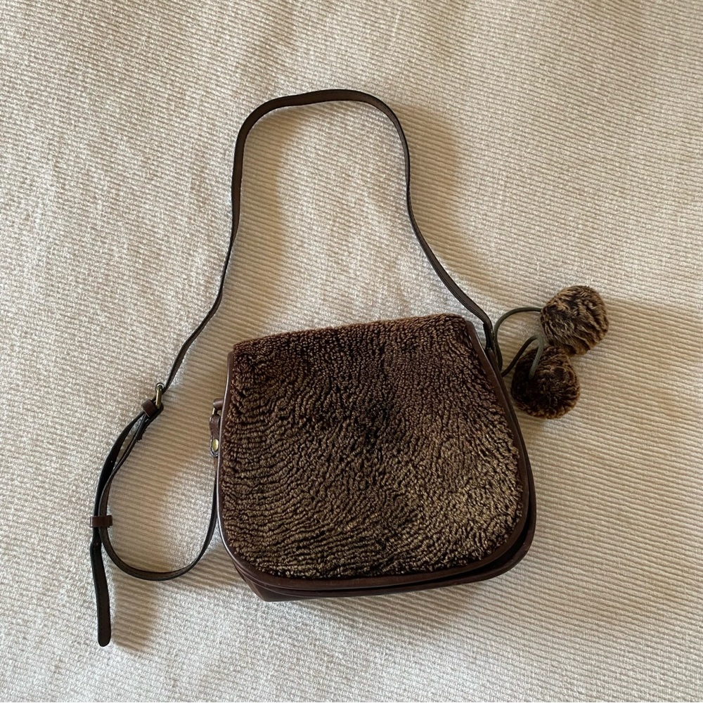 Patricia Nash Leather Sherpa Crossbody Purse